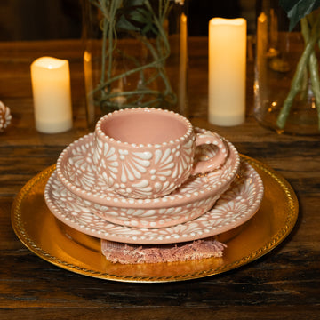 Pink & White Talavera Set