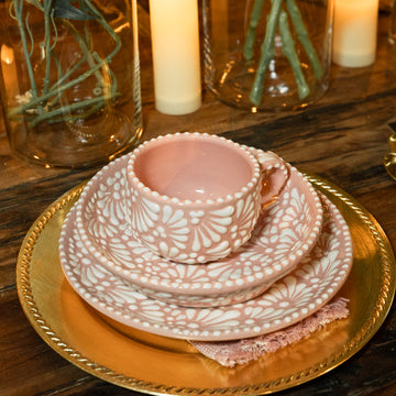 Pink & White Talavera Set