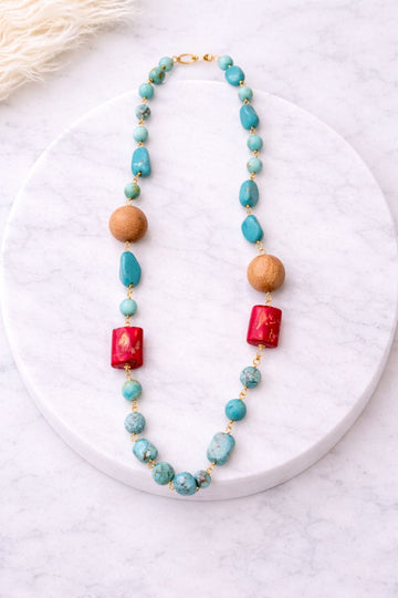 Turquoise and Coral Necklace