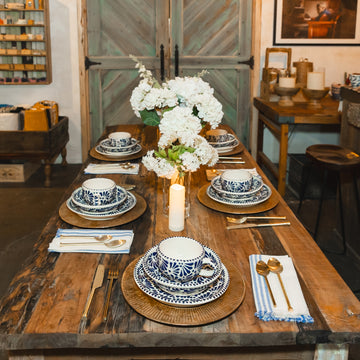 Cobalt Cream Talavera Set