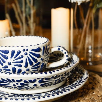 Cobalt Cream Talavera Set