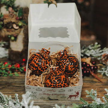 3 Brick and Black Talavera Ornaments - Small