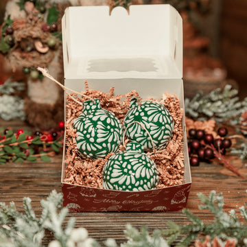 3 Pine-Green Talavera Ornaments (Small)