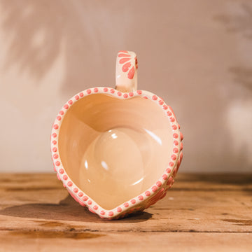 Abrazo Pastel - Cream & Pink Heart Mug